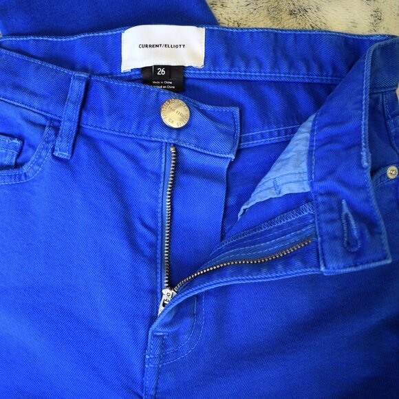Current Elliott Electric Blue High Rise Jeans Size 26 - Picture 5 of 10